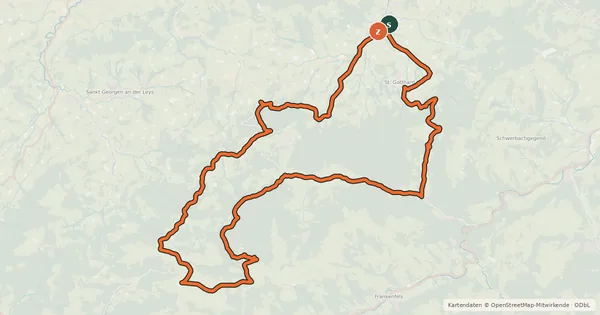 Kartenübersicht der Radroute Raiffeisen-Voralpentour