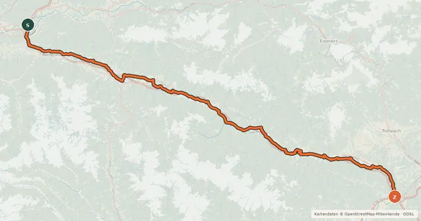 Kartenübersicht der Radroute Rastlandradweg
