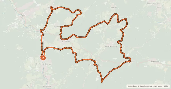 Kartenübersicht der Radroute Raubritter Radweg