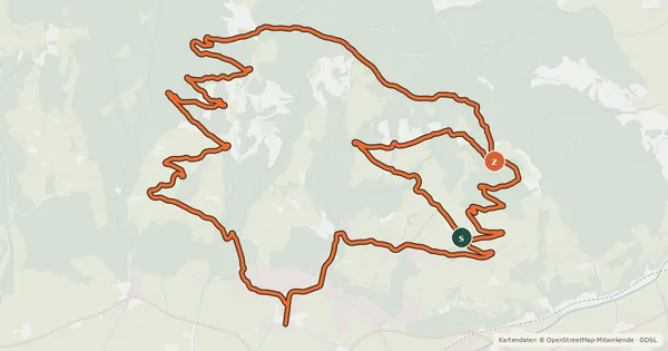 Kartenübersicht der Radroute Rauher Kopf