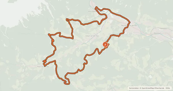 Kartenübersicht der Radroute Raxblick-Strecke