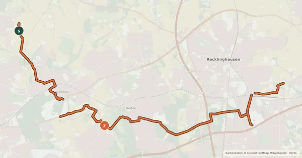 Kartenübersicht der Radroute RE16