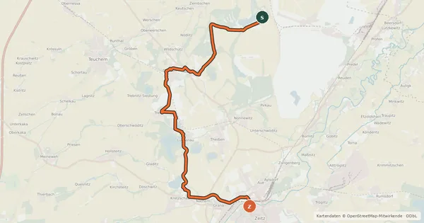 Kartenübersicht der Radroute RECARBO RADWEG