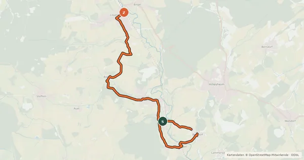 Kartenübersicht der Radroute Regio Rad Route