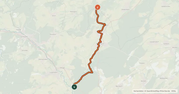 Kartenübersicht der Radroute Regio Rad Route Kyll-Ahr