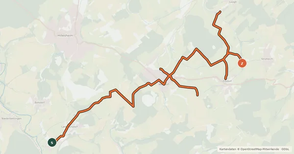 Kartenübersicht der Radroute Regio Radroute
