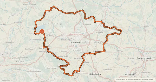 Kartenübersicht der Radroute Regionsring