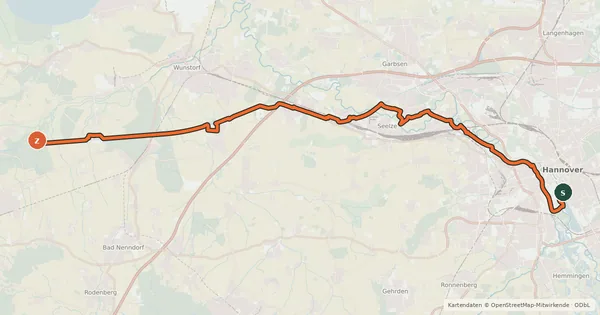 Kartenübersicht der Radroute Regionsroute 5