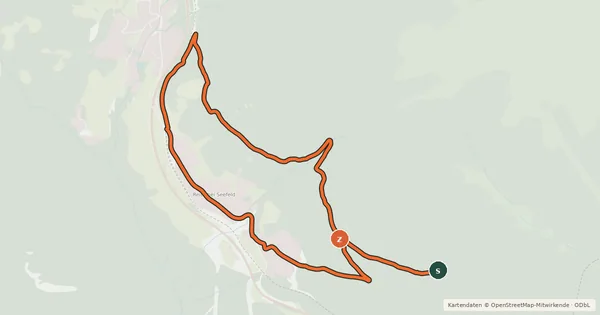 Kartenübersicht der Radroute Reith b.S.- Kaiserstandrunde