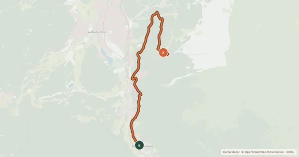 Kartenübersicht der Radroute Reitherjoch Alm