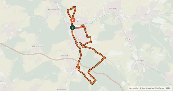 Kartenübersicht der Radroute Remchingen Panoramaroute