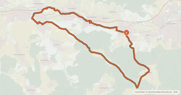 Kartenübersicht der Radroute Remstal-Höhenroute