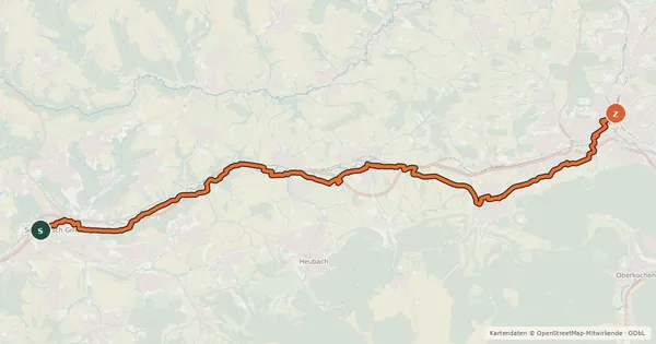 Kartenübersicht der Radroute Remstal-Radweg Etappe 4