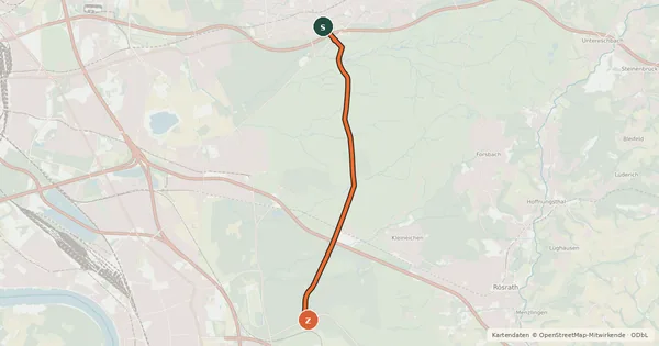 Kartenübersicht der Radroute Rennweg