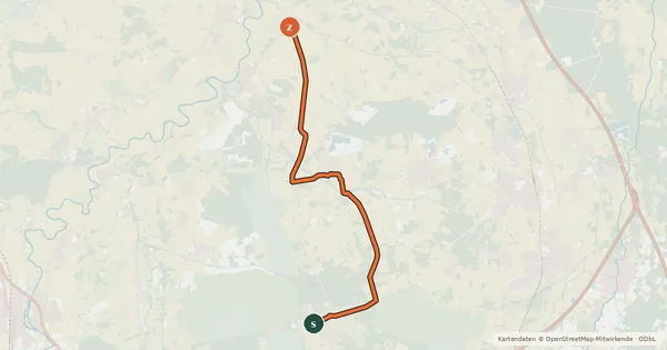 Kartenübersicht der Radroute Resse-Vesbeck