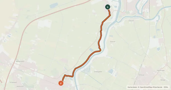 Kartenübersicht der Radroute Rheiderland 10