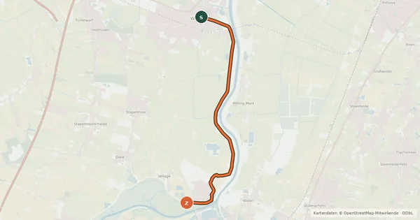 Kartenübersicht der Radroute Rheiderland 9