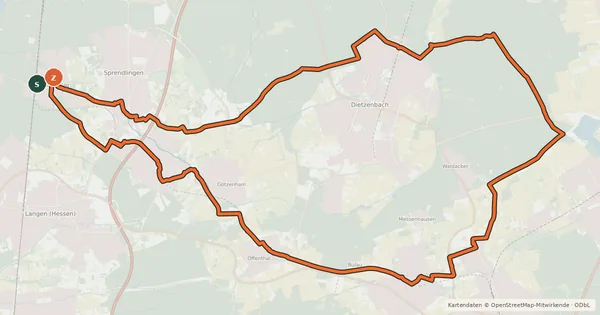 Kartenübersicht der Radroute Rhein-Main-Vergnügen Route 1
