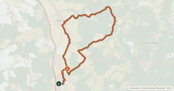 Kartenübersicht der Radroute Rhein-Main-Vergnügen Route 4