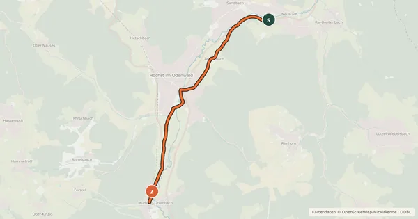 Kartenübersicht der Radroute Rhein-Main-Vergnügen Route 7