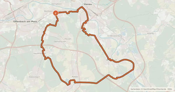 Kartenübersicht der Radroute Rhein-Main-Vergnügen Route 9