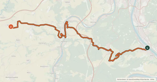 Kartenübersicht der Radroute Rhein-Mosel-Eifel-Radweg
