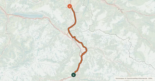 Kartenübersicht der Radroute Rhein-Route