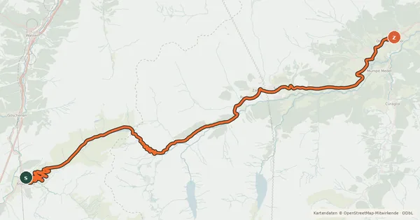 Kartenübersicht der Radroute Rhein-Route