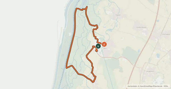 Kartenübersicht der Radroute Rhein-Route