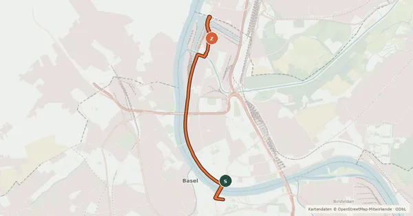 Kartenübersicht der Radroute Rhein-Route
