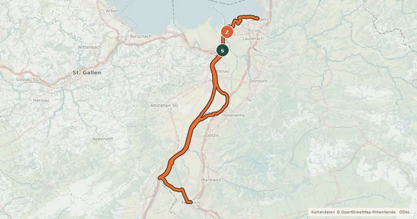 Kartenübersicht der Radroute Rhein Rückenwind – Tour