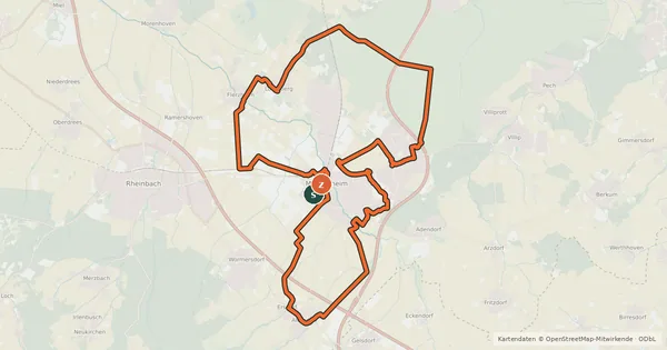 Kartenübersicht der Radroute Rheinische Apfelroute - Schleife Meckenheim
