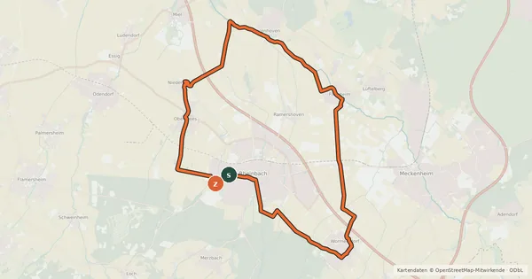 Kartenübersicht der Radroute Rheinische Apfelroute - Schleife Rheinbach
