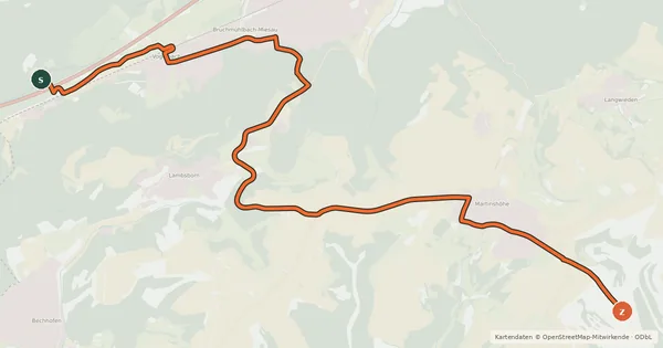 Kartenübersicht der Radroute Rheinland-Pfalz Radroute (Landkreis Kaiserslautern)