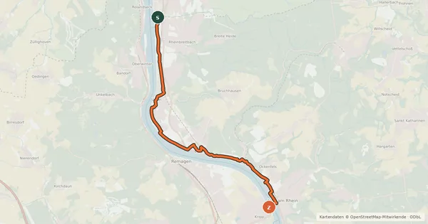 Kartenübersicht der Radroute Rheinland-Pfalz Radroute (Landkreis Neuwied)