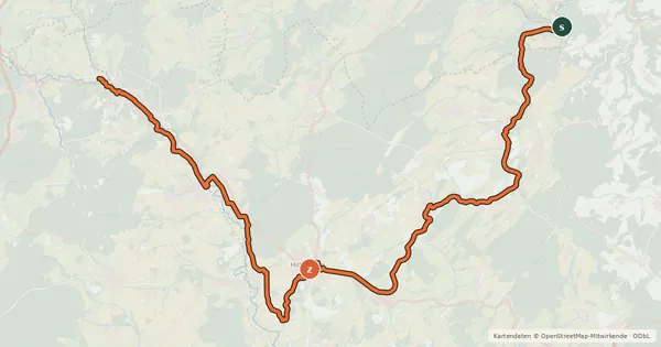 Kartenübersicht der Radroute Rheinland-Pfalz Radroute (Landkreis Vulkaneifel)