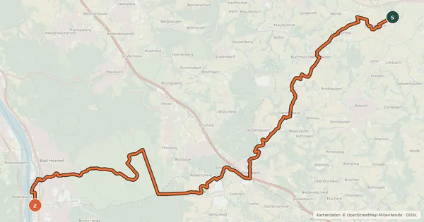 Kartenübersicht der Radroute Rheinland-Pfalz Radroute (Rhein-Sieg-Kreis)
