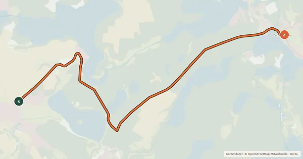 Kartenübersicht der Radroute Rheinsberg (85) - Rheinsberg (87)