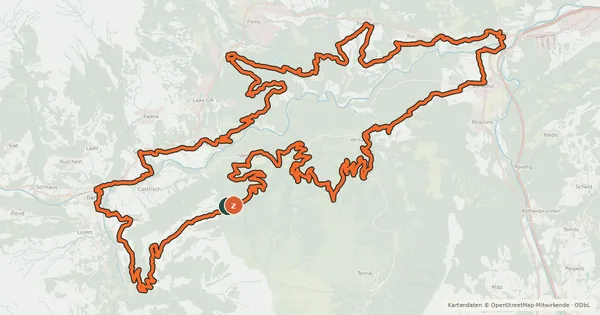 Kartenübersicht der Radroute Rheinschluchttour
