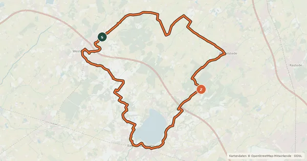 Kartenübersicht der Radroute Rhododendrenroute