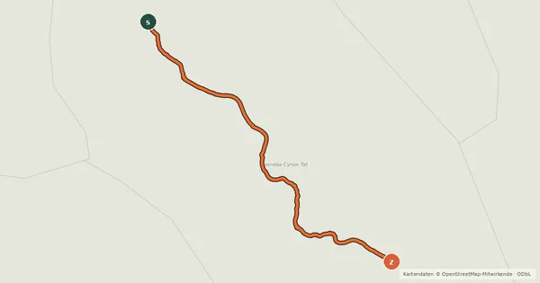 Kartenübersicht der Radroute Rhondda Fach Trail