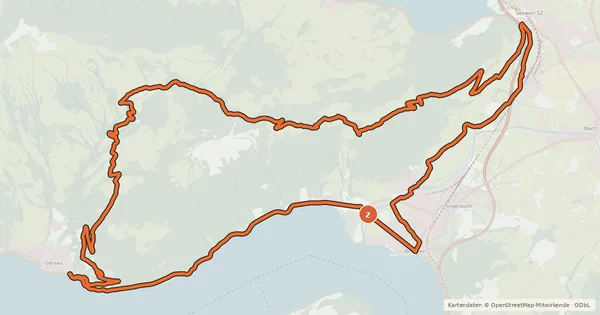 Kartenübersicht der Radroute Rigi Tour
