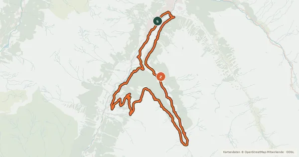 Kartenübersicht der Radroute Rinerhorn / Sertig