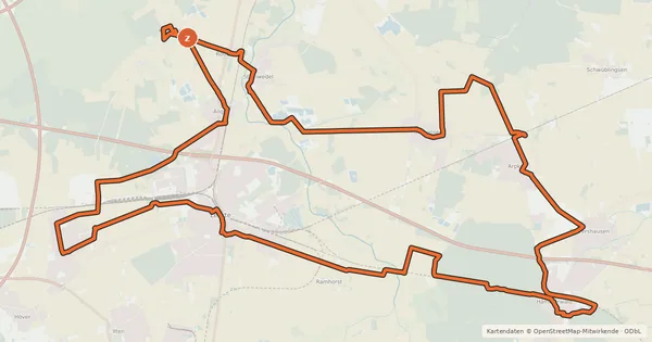 Kartenübersicht der Radroute Ring 1 Lehrte
