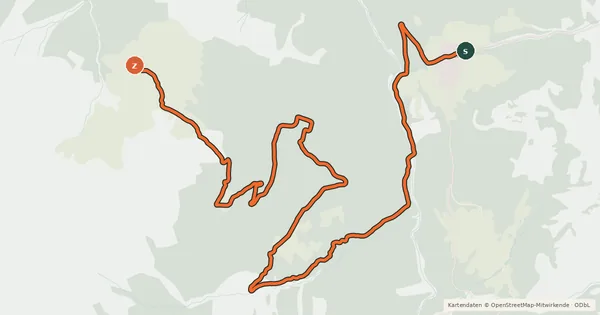 Kartenübersicht der Radroute Rinnen - Raazalm