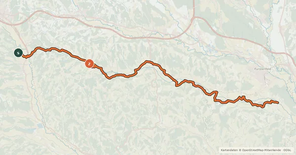 Kartenübersicht der Radroute Rittscheintalradweg