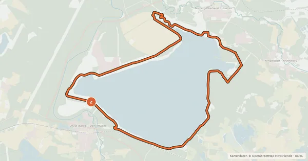 Kartenübersicht der Radroute RK 1 Bärwalder See
