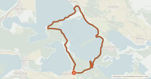 Kartenübersicht der Radroute RK 8 Partwitzer See