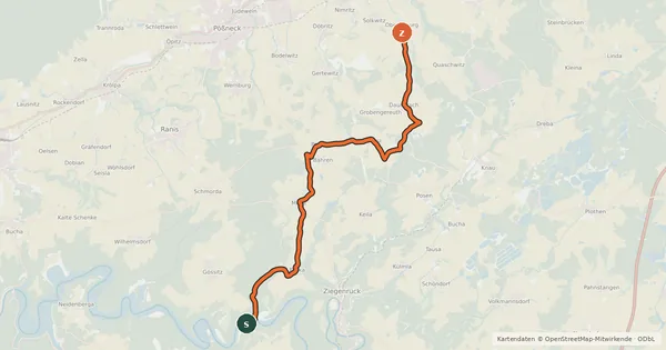 Kartenübersicht der Radroute RO9