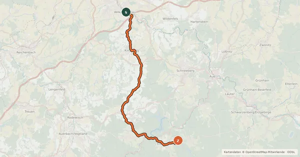 Kartenübersicht der Radroute Rödelbach-Bürstenroute